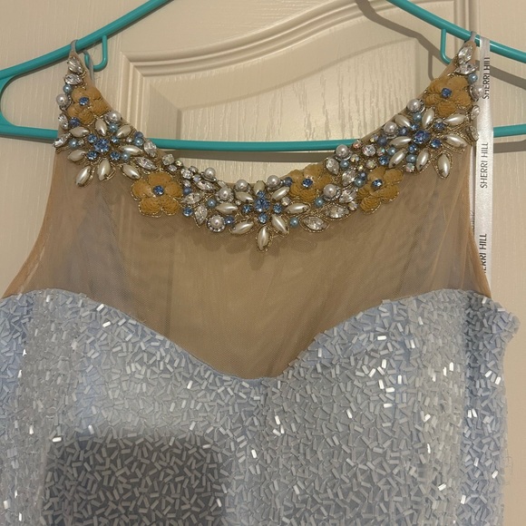 Sherri Hill blue sequence full length gown size 8. - Picture 8 of 12